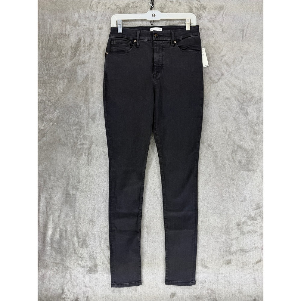 Good American Good‎ Waist Skinny High Rise Jeans Black GWLSY961T Womens 8/29 NEW